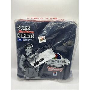 Vintage 3-pack Fruit Of The Loom Tank A-Shirt Red Blue Gray 1984 USA XL *READ